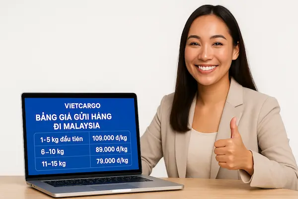 Bảng giá gửi hàng đi Malaysia mới nhất của VietCargo